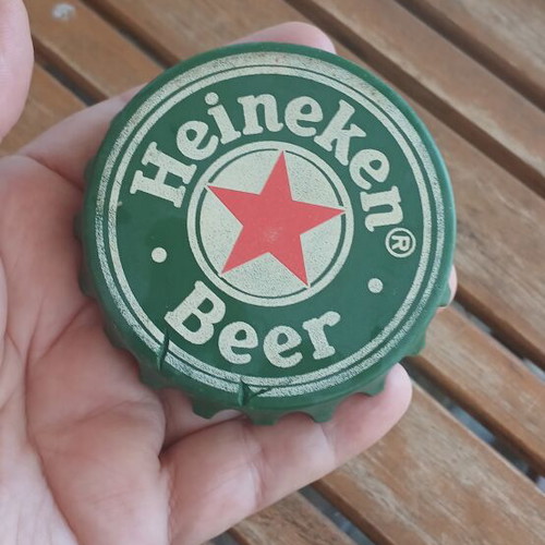 Heineken Bottle Opener large used, magnet missing