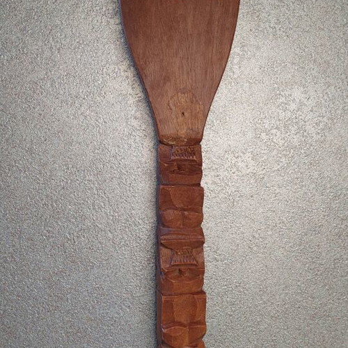 Decorative wooden fork carved 55cm