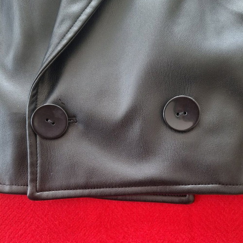 Calliope Short Leather Jacket Size M New Black