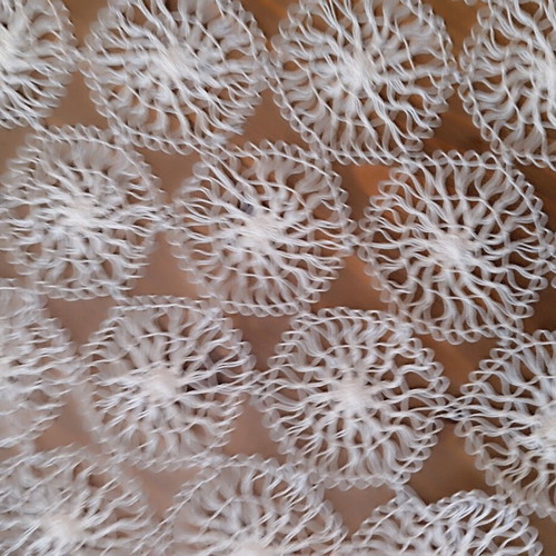 Embroidery with lace new, table runner 65x40 cm, ecru