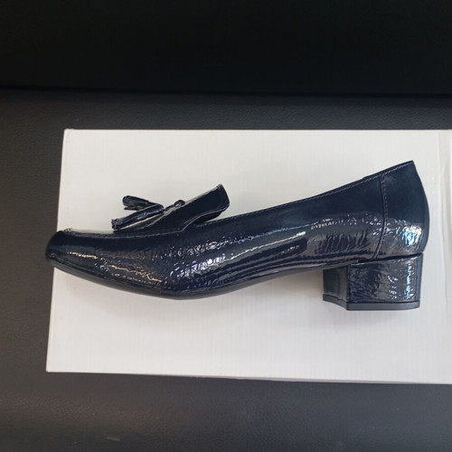 Leon blue pumps with low heel and anatomical insole, size 38