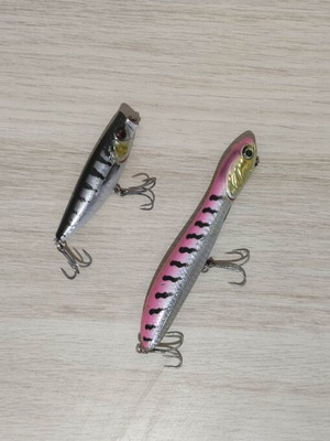 Savage Gear Panic Prey V2 105 and Pop Walker PW 80 topwater lures like new