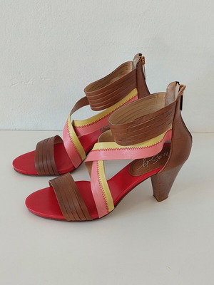 Miss Sixty leather women's sandals size 40 used, brown and pink