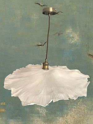 Handmade clay ceiling light, 56cm, Wabi-Sabi style