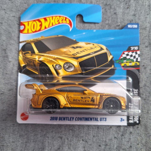 Hot Wheels 2018 Bentley Continental GT3 new, gold race car