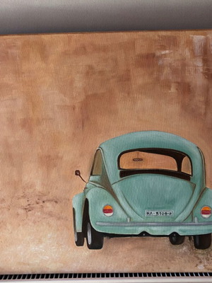 Πίνακας καμβάς Vw Beetle σαν καινούργιος, oil painting, 60x50cm