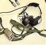  Δέκα (10) στρατιωτικές συσκευές ασυρματιστών (ακουστικά-μικρόφωνα-καλώδια) λειτουργικά του Ε.Σ. (120  ευρώ)