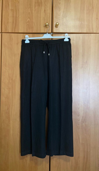 Zara μαύρη λινή παντελόνα