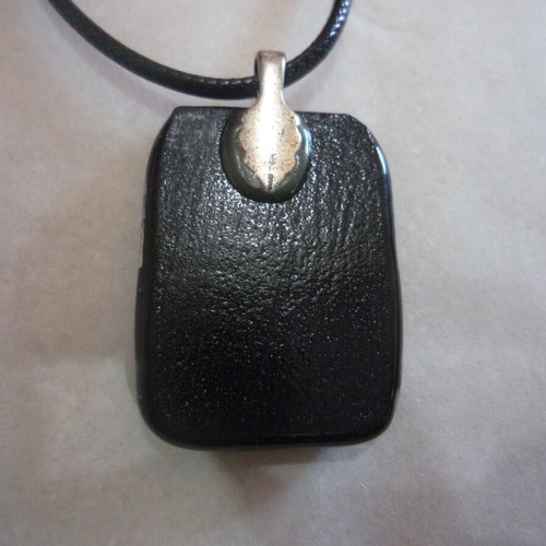 Handmade dichroic glass pendant necklace like new, multicolor