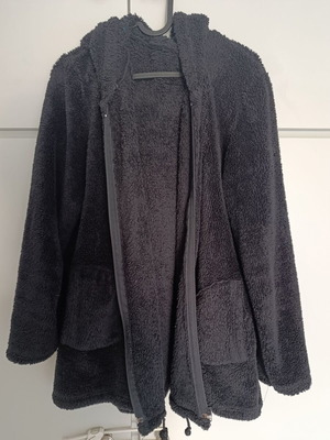Teddy Fleece Jacket with Hood used, black, soft and warm