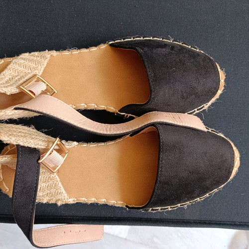 Espadrilles new black suede size 37 with strap