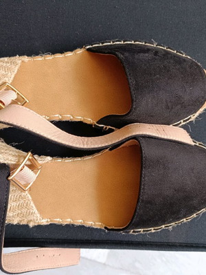 Espadrilles new black suede size 37 with strap