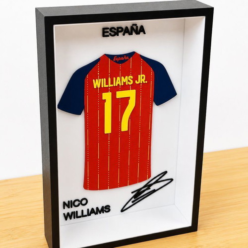 Spain Football Jersey 3D Shadow Box with Player Name and Number