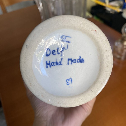 Delft hand made vase like new, vintage Dutch