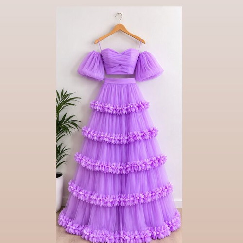 Skirt and crop top set new, purple, size Small