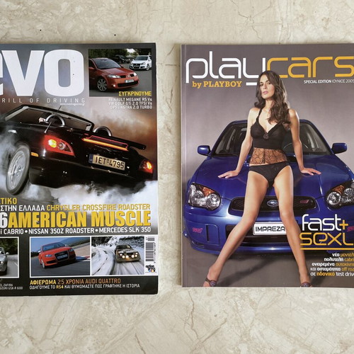 EVO Issue 32 & Playcars by Playboy Magazines like new, 2005