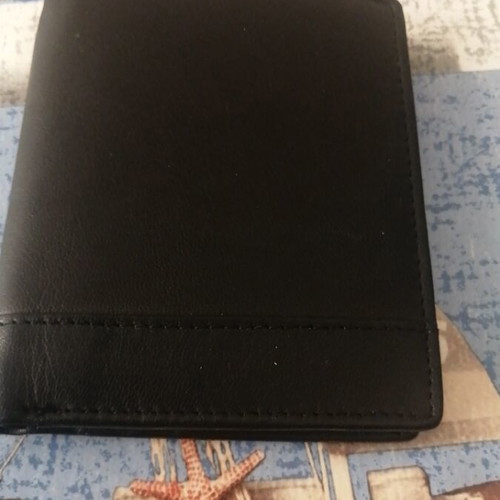 Rowallan leather card holder new, black, 6 card slots