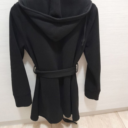 Black hooded coat like new Damaged Jeans size L
