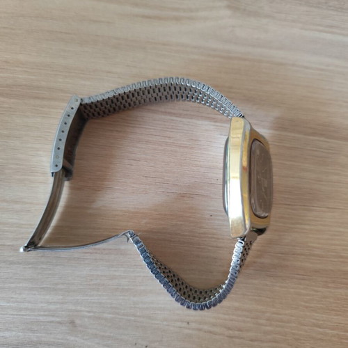 Seiko Baby Monaco 7019-5000 watch used, black and gold tone