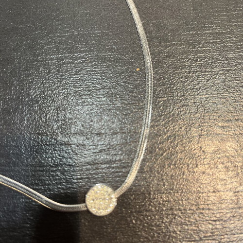 Stainless steel necklace with extension like new, silver