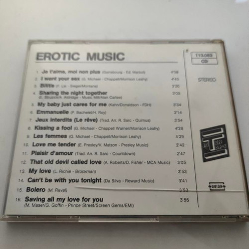 Erotic Music CD like new, collection of 16 songs