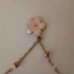 Rose gold bracelet with flower charm, 24 cm
