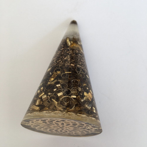 Orgonite cone with quartz, silver and copper new