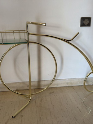 Vintage gold bicycle stand metal decor