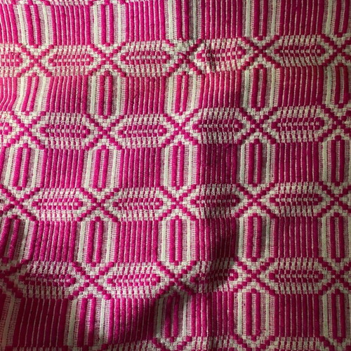 Handwoven loom blanket used, fuchsia color, 1.60x2.05