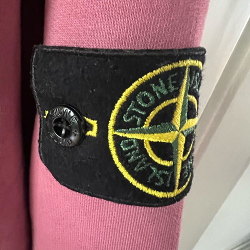 Stone Island men's cotton fleece zip hoodie like new, size XL, rose