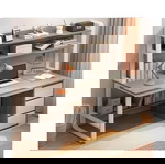  Γραφείο Soco pakoworld με ραφιέρα-MDF γκρι-λευκό 120x50x147εκ