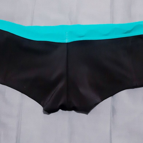 Tribord women's swimwear midium black and turquoise boxer bikini new