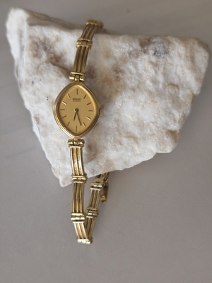 Seiko γυναικείο vintage ρολόι επιχρυσωμένο μεταχειρισμένο, μπρασελέ 18,5cm