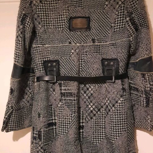 Vintage Anna Biagini women's coat made in Italy, like new, gray patchwork