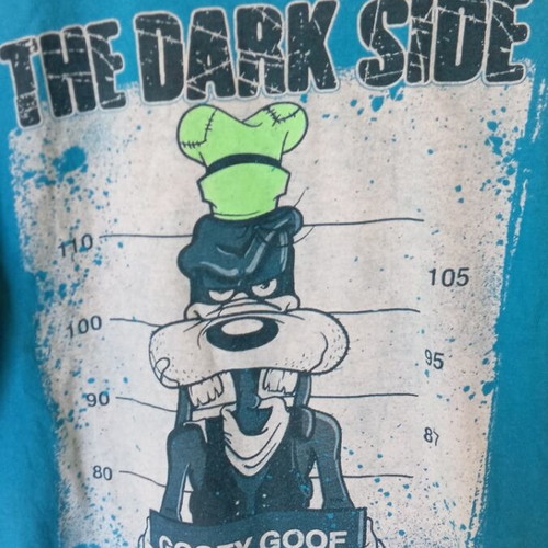 Americanino Goofy Goof Vintage T Shirt The Dark Side of Disney Large like new, blue, cotton