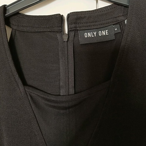 Only One black mini dress with transparent details like new, size M
