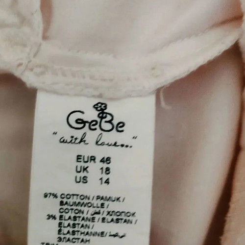 Gebe Maternity cotton maternity pants used, white XL