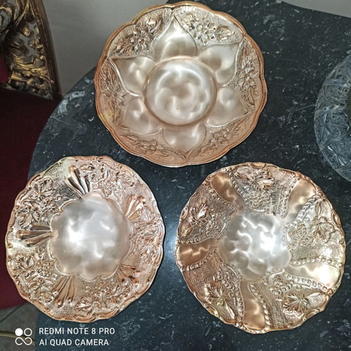 Vintage silver-plated bowls, old era, set of 3 pieces