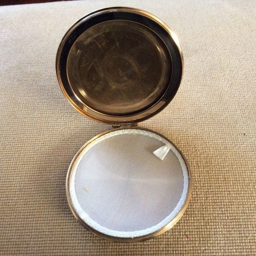 Art Deco style powder compact used without inner mirror
