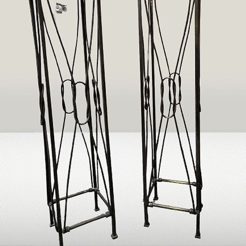 Solid Forged Bronze Flower Stands like new, set of 3 pieces