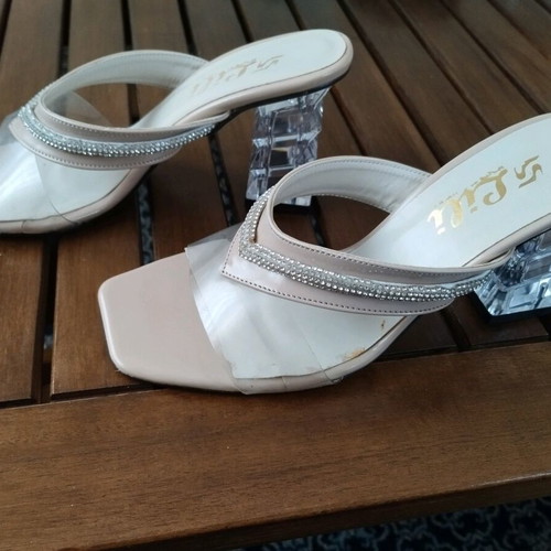 Sandals new with transparent heel size 36