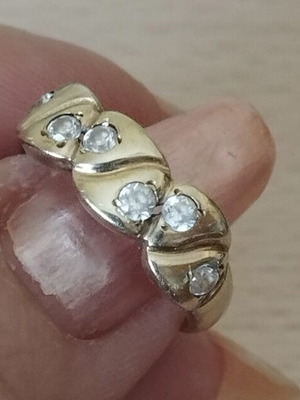 14k Yellow Gold Ring with Zircon Stones, Like New