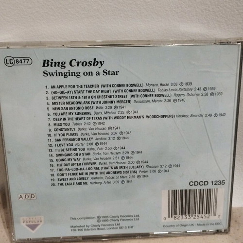 Bing Crosby Swinging On A Star CD like new, pop