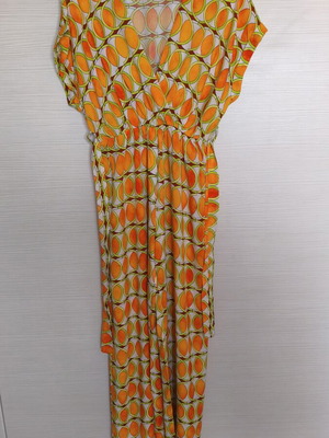 Jumpsuit like new with airy wide legs, one size, colorful 70s pattern