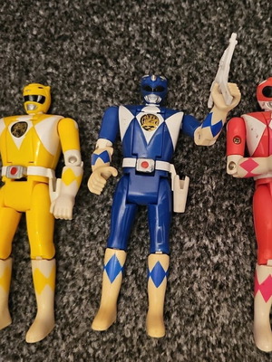 Φιγούρες Power Rangers με αναστρέψιμη κεφαλή μεταχειρισμένες με 3 όπλα
