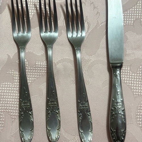 Silkema knife and 3 forks used, vintage