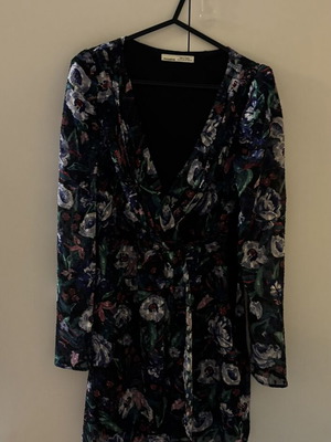 Pull & Bear mini floral dress with sheer sleeves