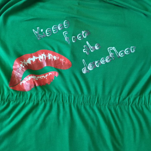 Women's top like new, green, with waist ties, size M