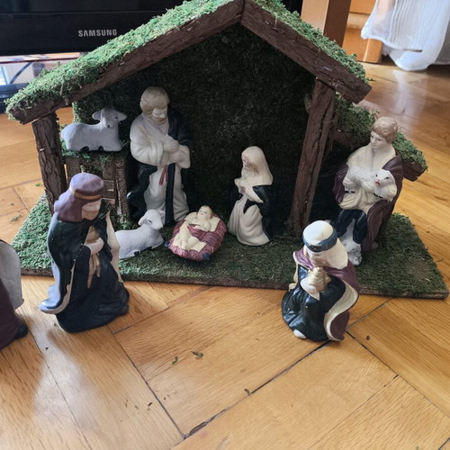 Christmas nativity set new with box and figures