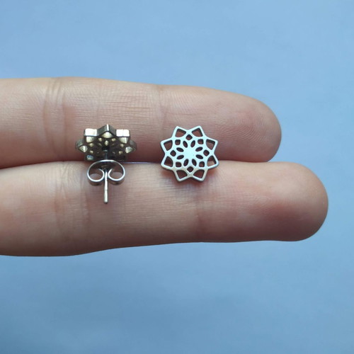Mandala Earrings Stainless Steel New